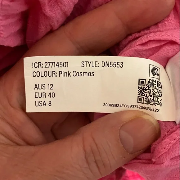 Size 12 - Forever New Posie Textured Smock Shirt Dress in Pink Cosmos - Picture 12 of 13